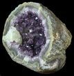 Purple Amethyst Geode with Calcite - Uruguay #57194-3
